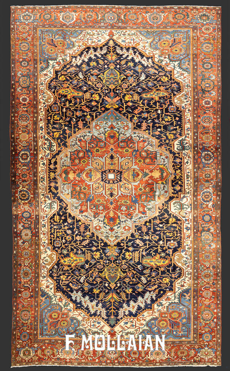 Hand knotted Over-size Antique Persian Hariz (Heris) Carpet n°:51013663